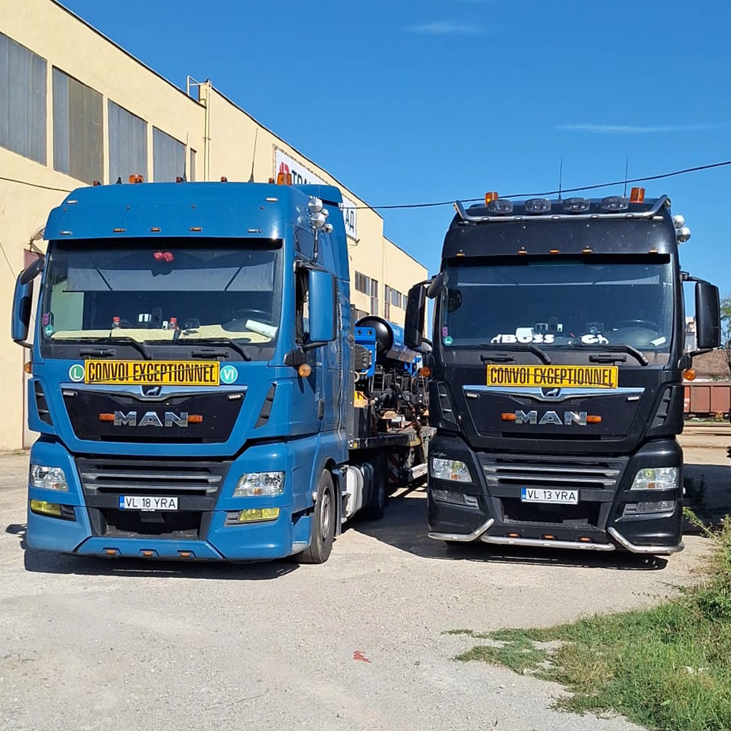 Flotă camioane MAN transport agabaritic - vehicule specializate transport agabaritic